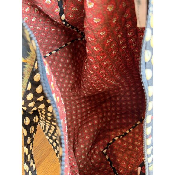 Vera Bradley Black Chicken Print Cotton Duffel Bag Washable Travel Chanticleer - Picture 8 of 9